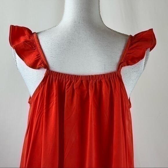 Grace Atwood The Drop 100% Tencel Tangerine Maxi Dress w pockets - Picture 4 of 7